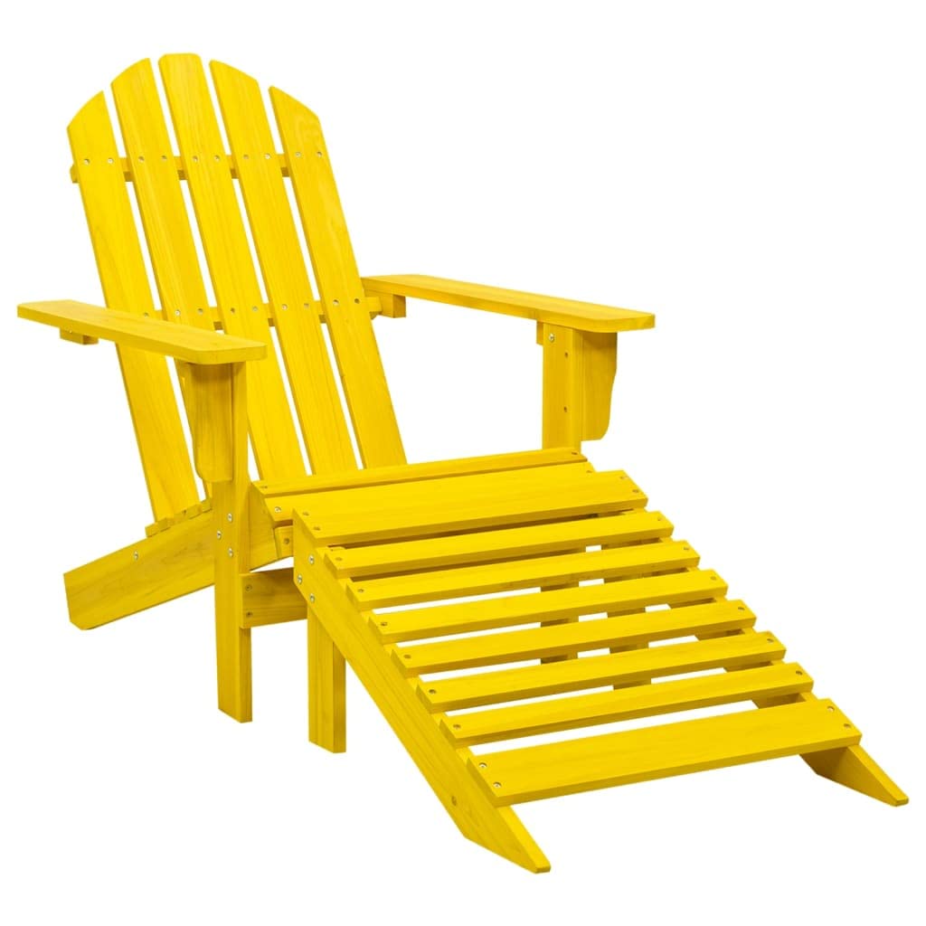 Outdoor Furniture Yellow - #Yellow Solid Fir Wood Adirondack Chair