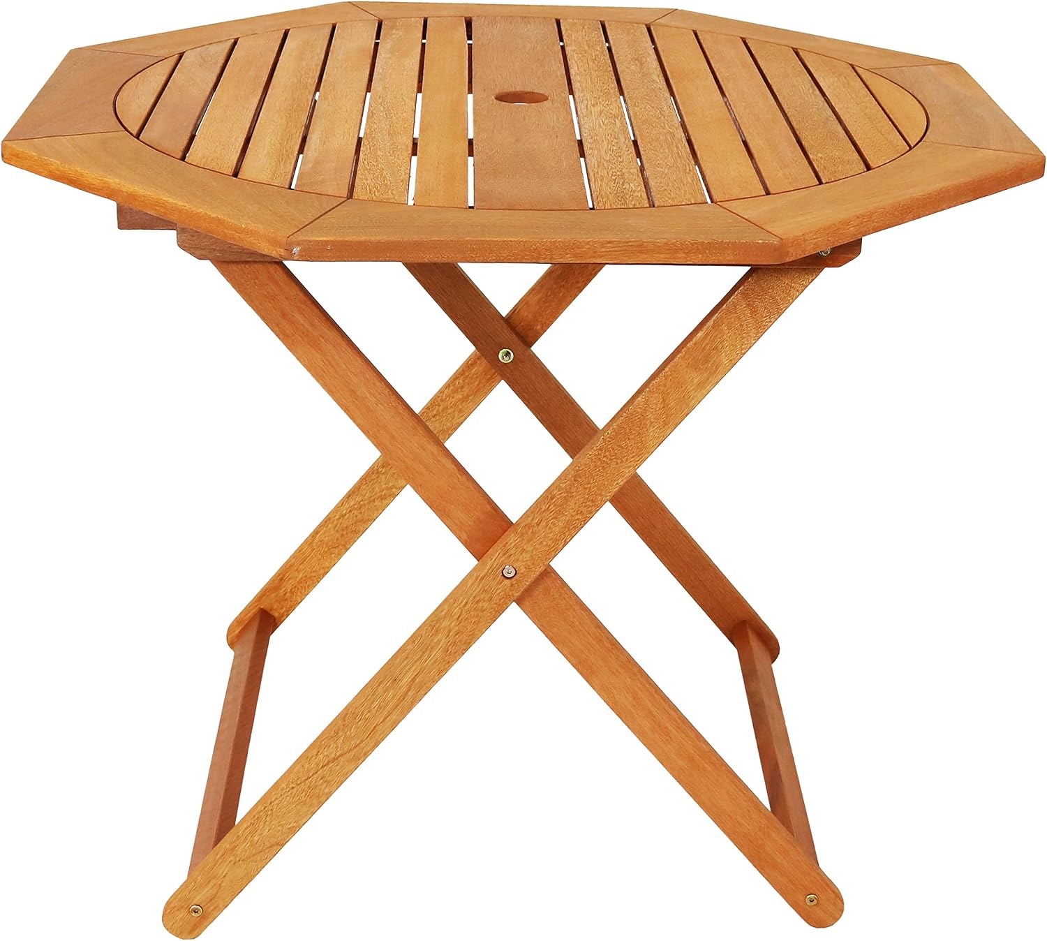 Outdoor Furniture Teak Wood - Meranti Wood Folding Outdoor Table, Octagon