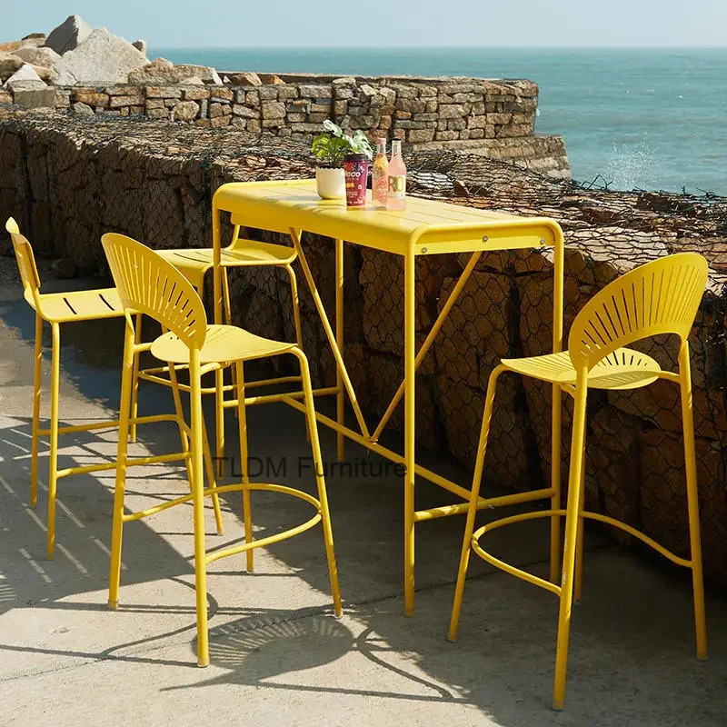 Outdoor Furniture Yellow - Yellow Industrial Bar Stools Nordic Outdoor