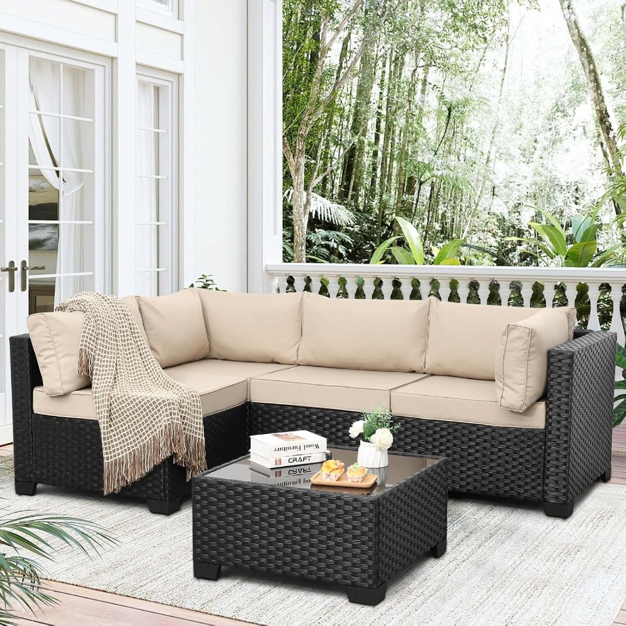 Outdoor Furniture Resin - Outdoor 5 Pcs Patio Furniture Set,