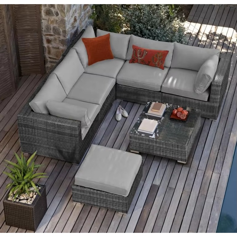 6 Seater Small Garden Sectiona - Outdoor Furniture Teak ulasan dan harga