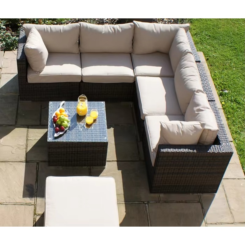 6 Seater Small Garden Sectiona - Outdoor Furniture Teak ulasan dan harga