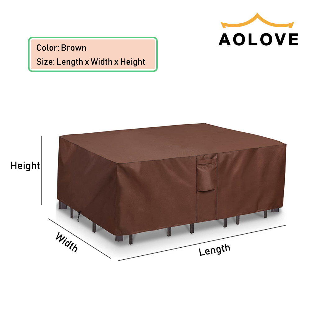 Brown 420D HEAVY DUTY Outdoor  - Outdoor Furniture Cover Waterproof ulasan dan harga