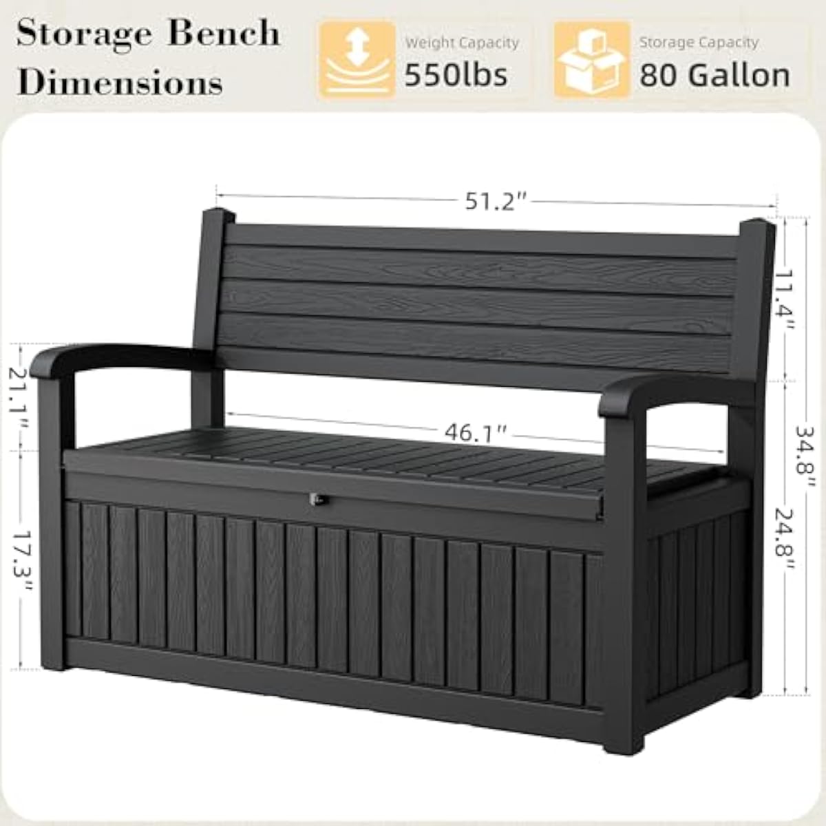 80 Gallon Outdoor Storage Benc - Outdoor Furniture Resin ulasan dan harga