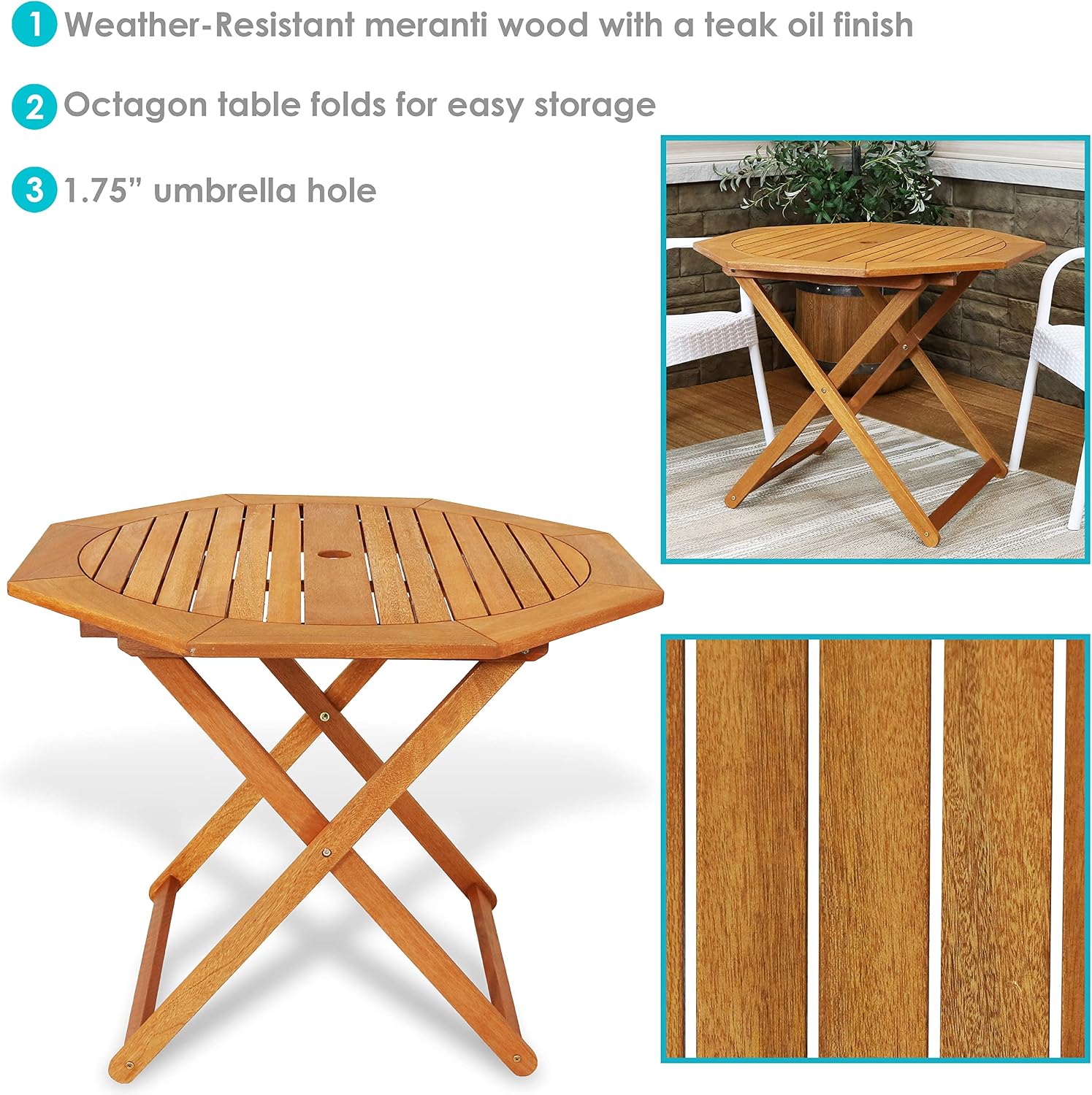 Meranti Wood Folding Outdoor T - Outdoor Furniture Teak Wood ulasan dan harga