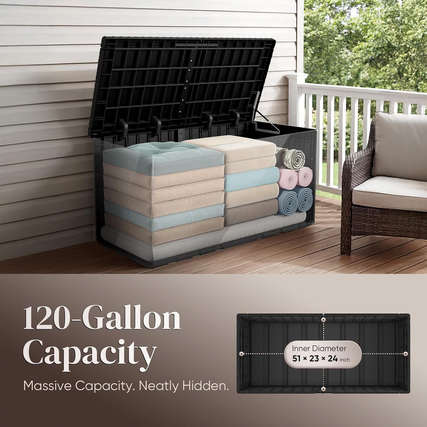 120 Gallon Large Outdoor Stora - Outdoor Furniture Resin ulasan dan harga
