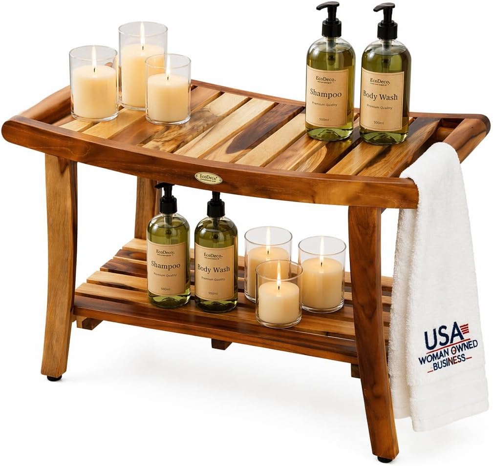 Teak Shower Bench Spa Bath Sho - Outdoor Furniture Teak Wood ulasan dan harga