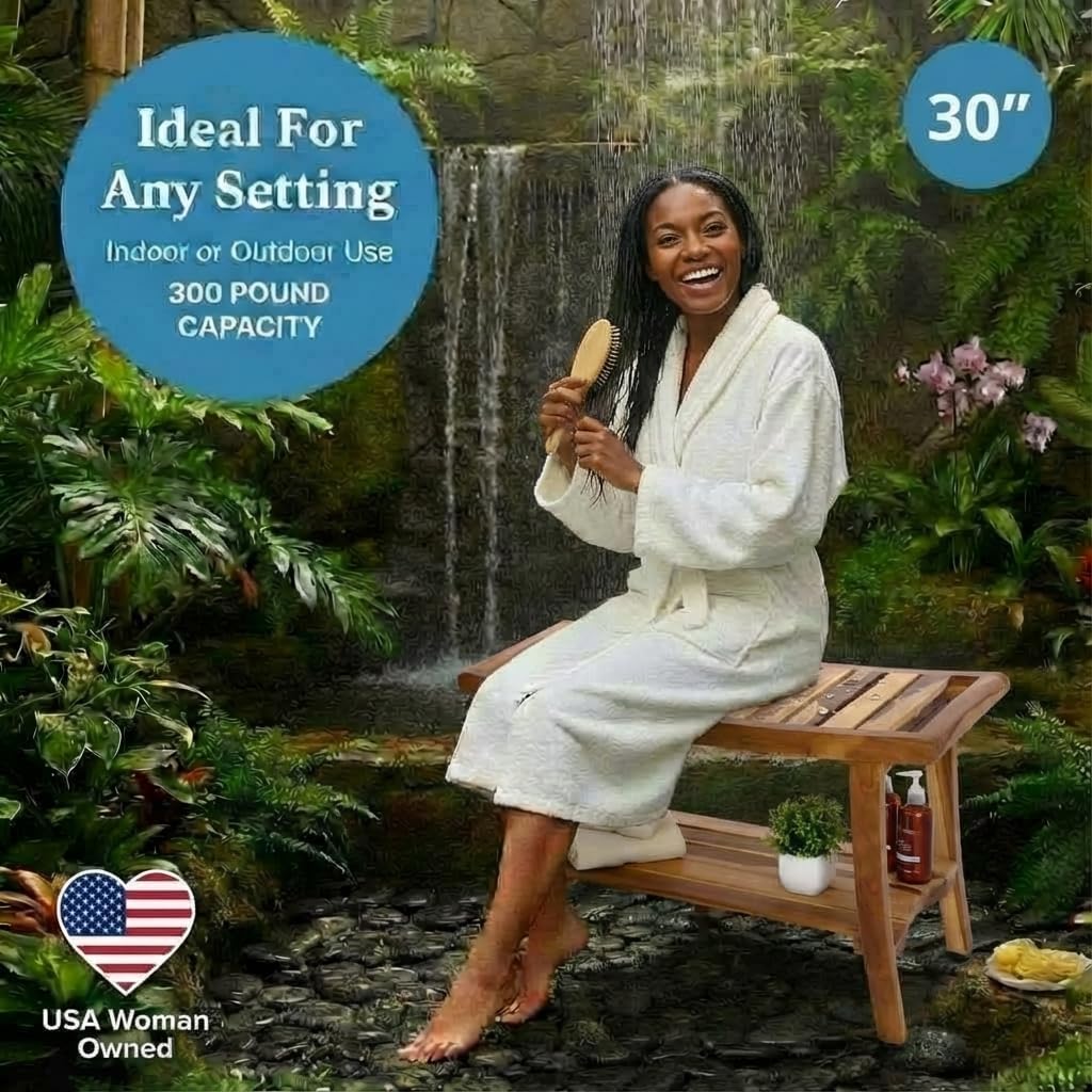 Teak Shower Bench Spa Bath Sho - Outdoor Furniture Teak Wood ulasan dan harga
