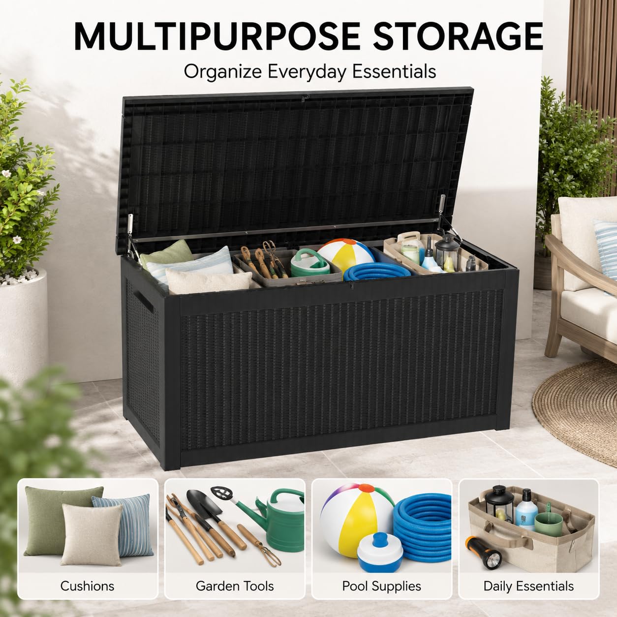 Large Deck Box Outdoor Resin S - Outdoor Furniture Resin ulasan dan harga