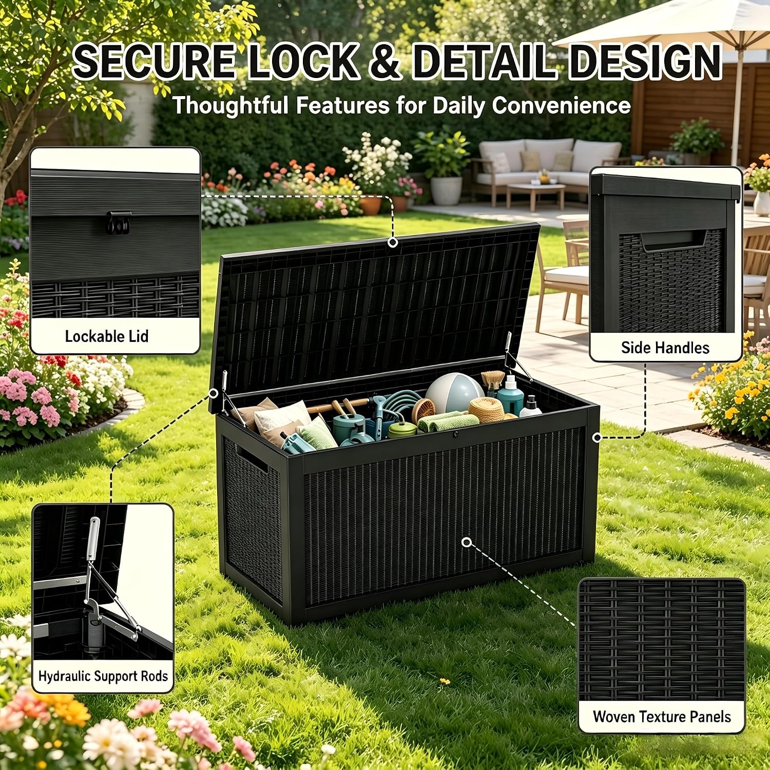 Large Deck Box Outdoor Resin S - Outdoor Furniture Resin ulasan dan harga