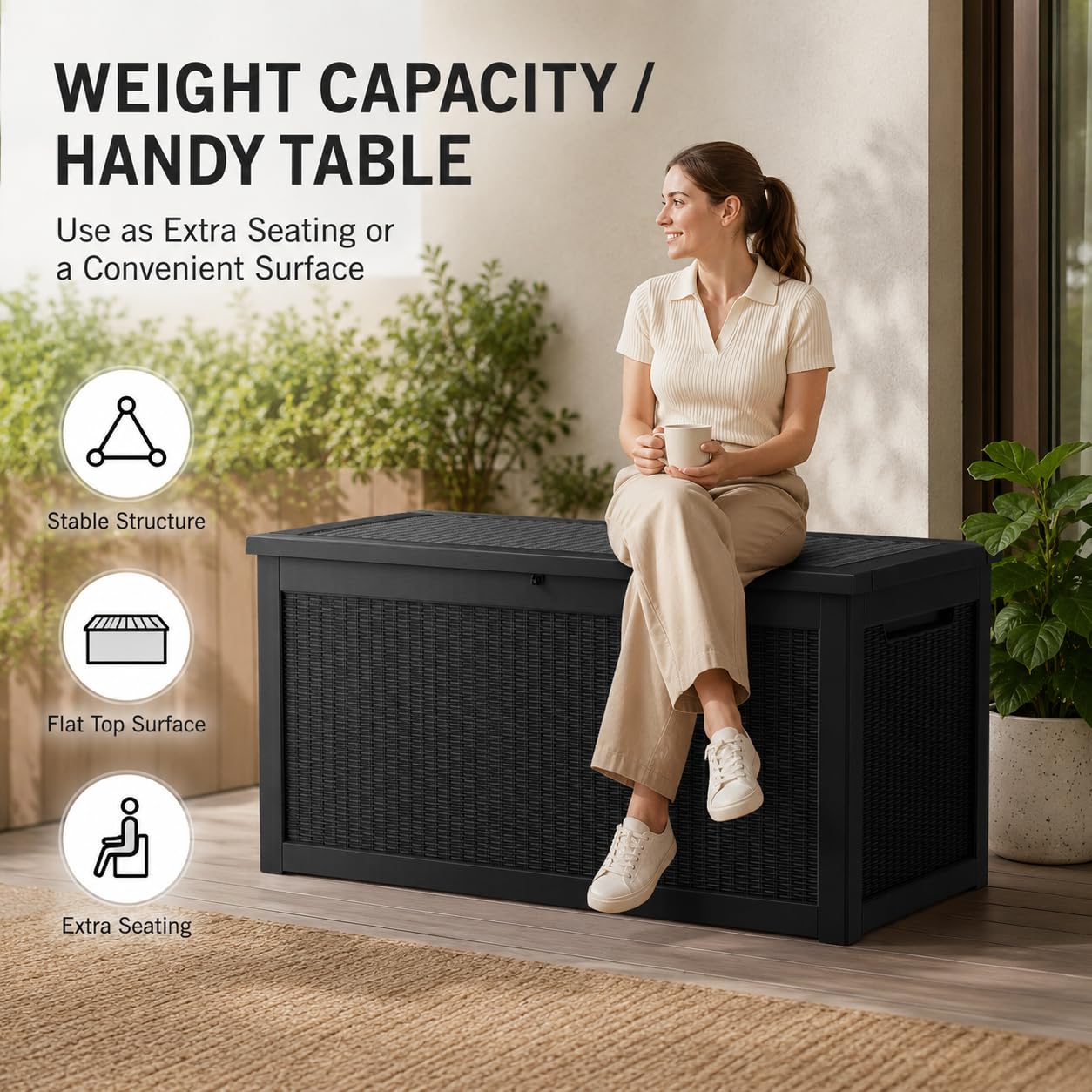Large Deck Box Outdoor Resin S - Outdoor Furniture Resin ulasan dan harga