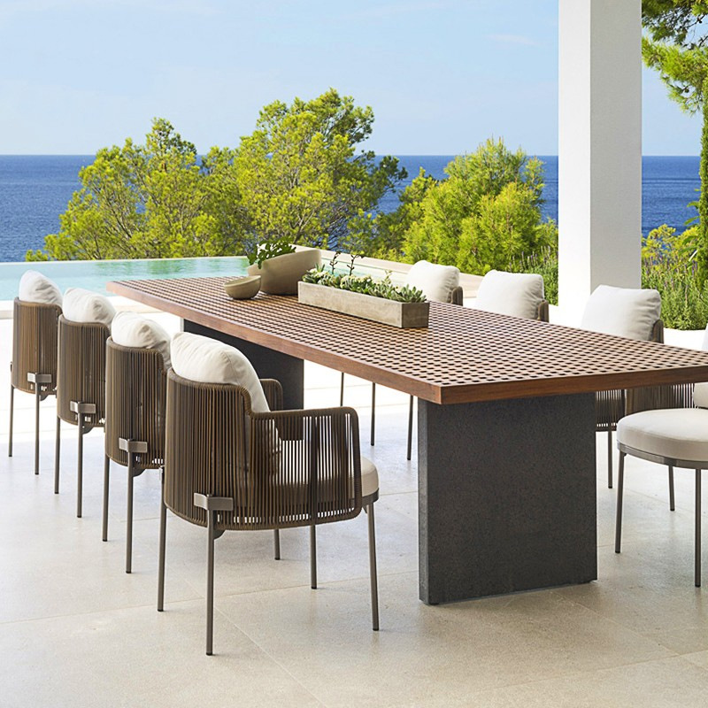 Outdoor rattan table and chair - Outdoor Furniture Teak ulasan dan harga