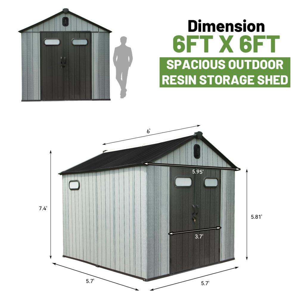 6X6 FT Outdoor Resin Storage S - Outdoor Furniture Resin ulasan dan harga