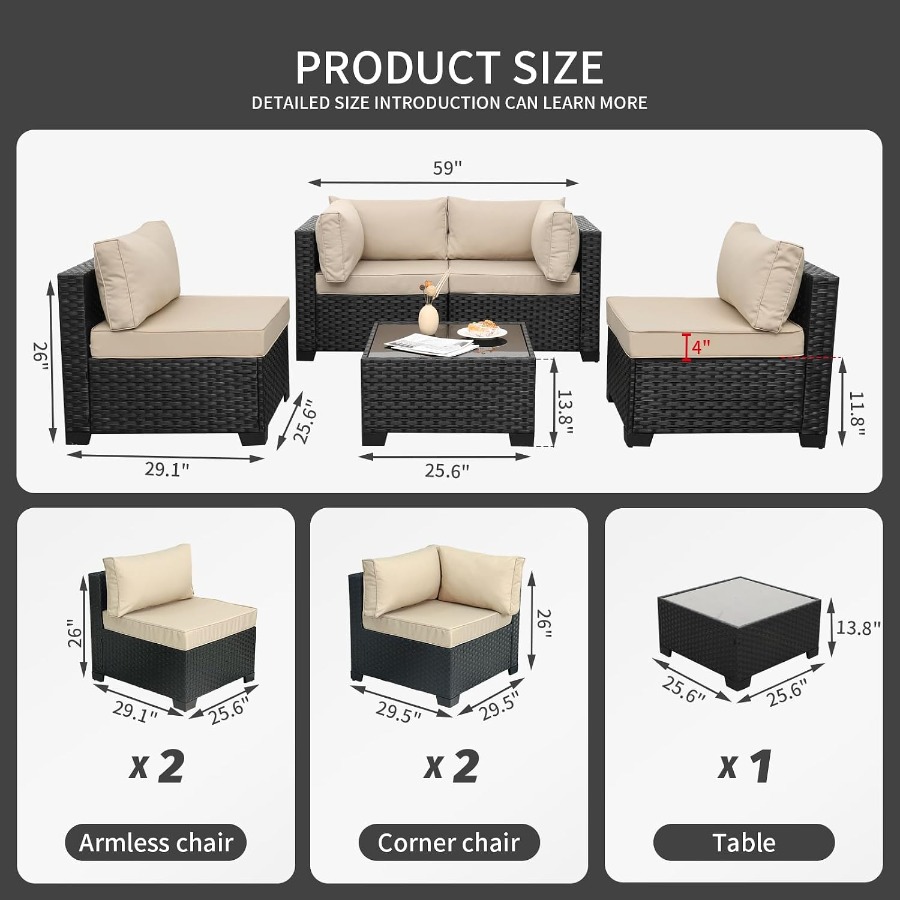 Outdoor 5 Pcs Patio Furniture  - Outdoor Furniture Resin ulasan dan harga