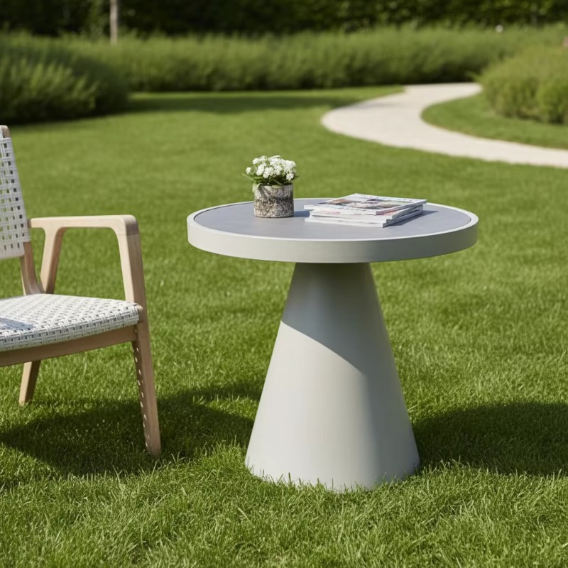Modern Nordic Round Coffee Tab - Outdoor Furniture Japanese Style ulasan dan harga