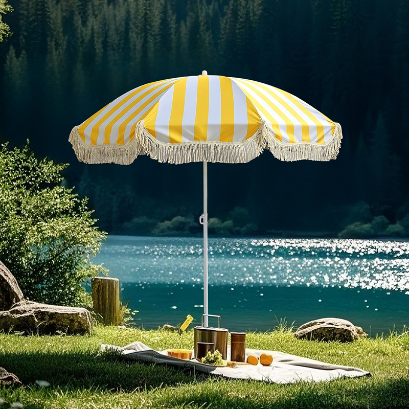 1-piece decorative tassel beac - Outdoor Furniture Yellow ulasan dan harga