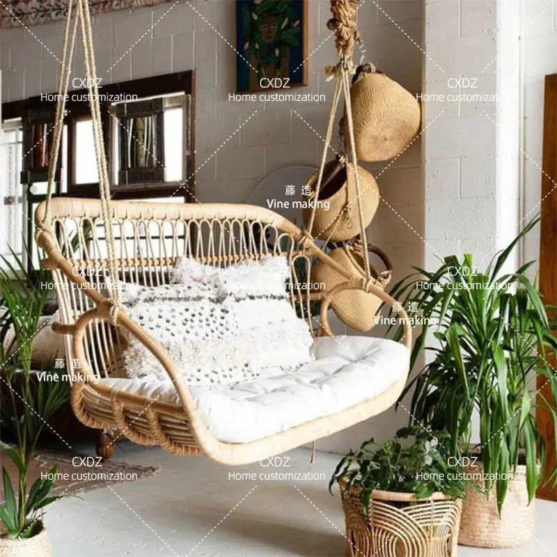 Outdoor Double Hanging Rattan  - Outdoor Furniture Japanese Style ulasan dan harga