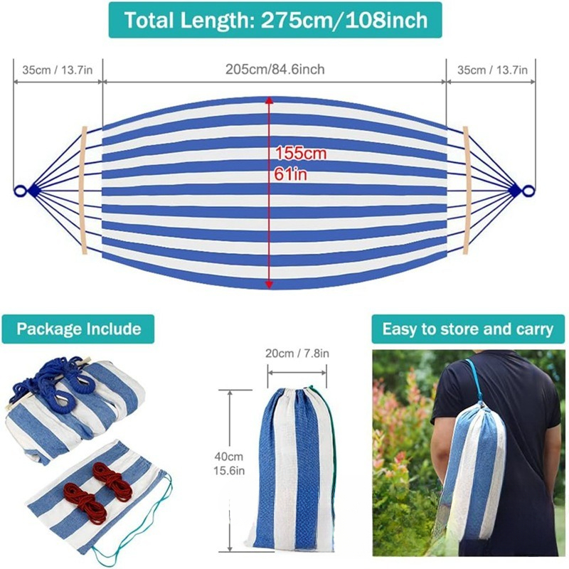 Canvas Hammock Anti-Roll Doubl - Outdoor Furniture Teak Wood ulasan dan harga