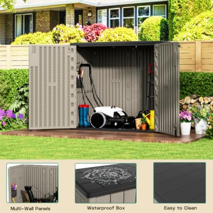 Outdoor Horizontal Storage She - Outdoor Furniture Resin ulasan dan harga