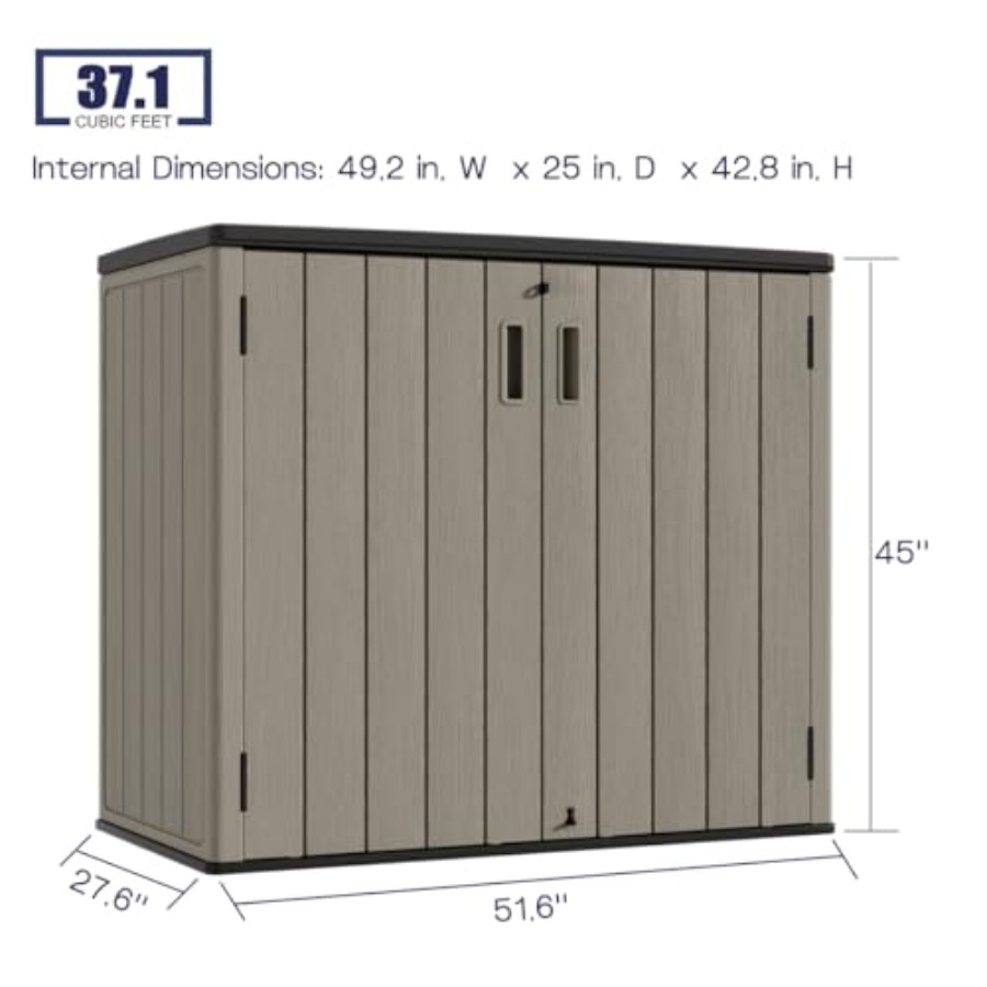 Outdoor Horizontal Storage She - Outdoor Furniture Resin ulasan dan harga